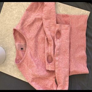 ACTA Pink Long Sleeve Crop Top